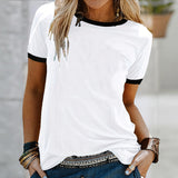 3-Pack Women's Casual Short Sleeve T-Shirts - Basic Round Neck Breathable Tees For Summer