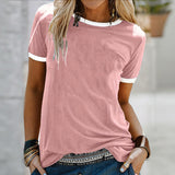 3-Pack Women's Casual Short Sleeve T-Shirts - Basic Round Neck Breathable Tees For Summer