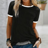 3-Pack Women's Casual Short Sleeve T-Shirts - Basic Round Neck Breathable Tees For Summer