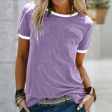 3-Pack Women's Casual Short Sleeve T-Shirts - Basic Round Neck Breathable Tees For Summer