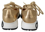 Jimmy Choo Gold Mesh Leather Michigan Sneakers