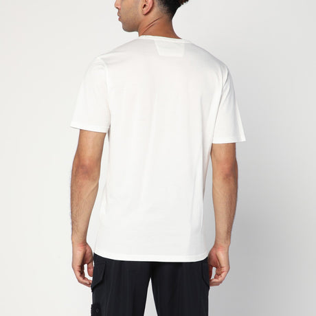 C.P. Company White cotton T-shirt with logo patch