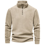 Men's Autumn And Winter New Stand Collar Half Zip Long-sleeved Sweater
