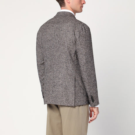 Tagliatore Beige patterned double-breasted jacket
