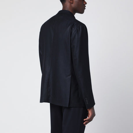 Tagliatore Navy blue single-breasted wool and cashmere jacket