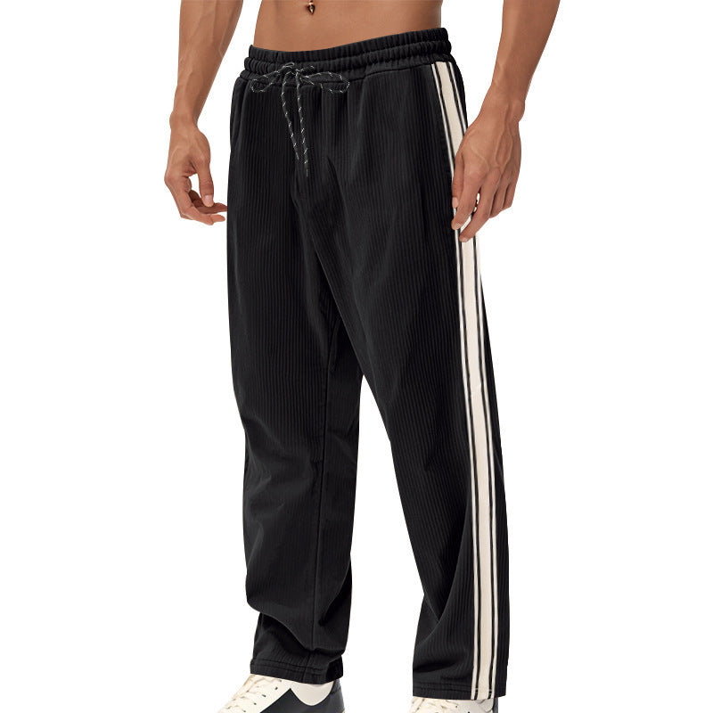 Men's Simplicity Side Stripe Leisure Loose Track Pants