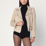 Sword 6644 Beige biker jacket in suede leather