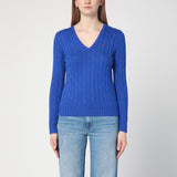 Polo Ralph Lauren Electric blue cotton cable-knit jumper