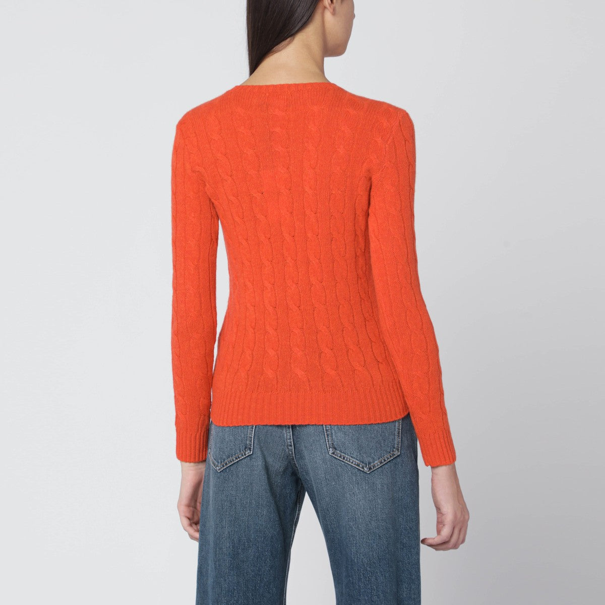 Polo Ralph Lauren Orange cable-knit sweater in wool and cashmere