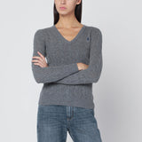 Polo Ralph Lauren Grey cable-knit sweater in wool and cashmere