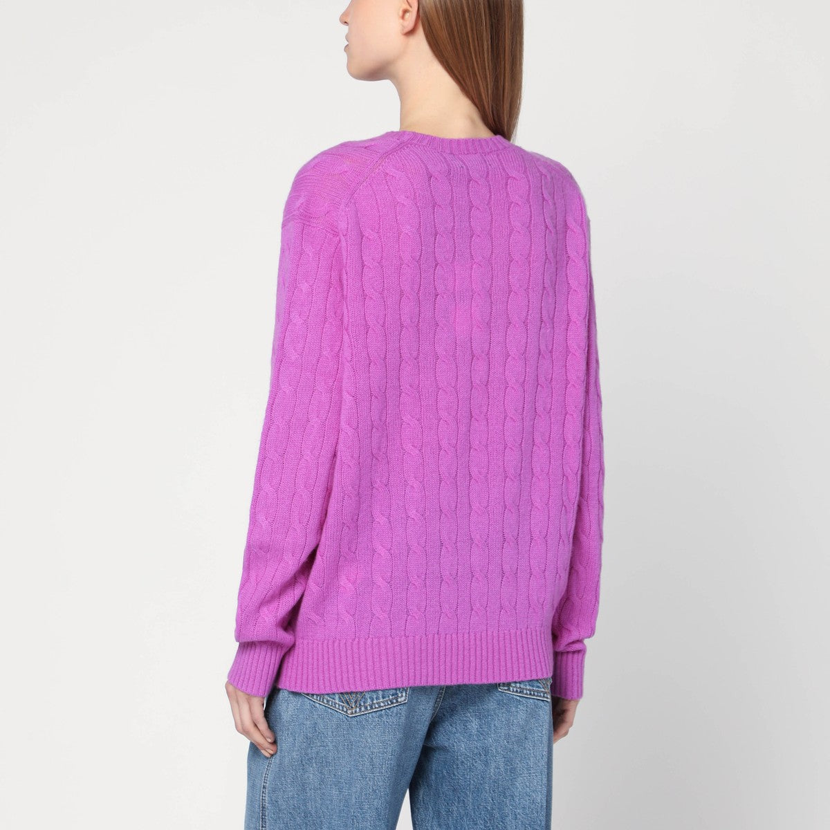 Polo Ralph Lauren Purple cable-knit sweater in wool and cashmere