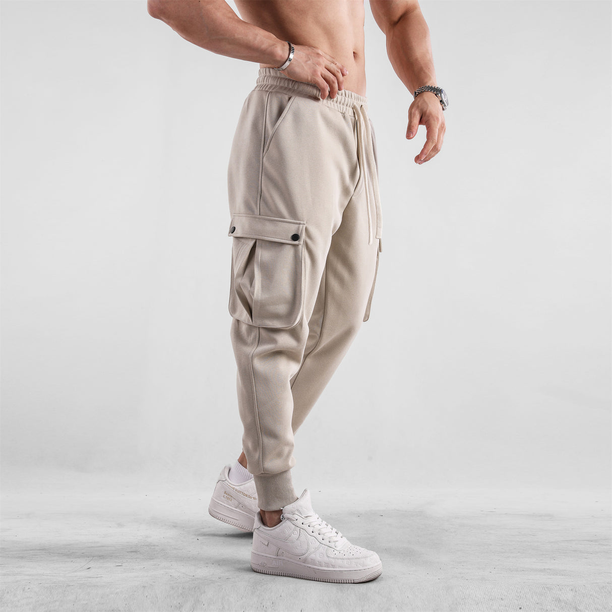 Men's Loose Close Up Ankle-tied American Sports Trousers