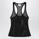 Courreges Courrèges Black mesh tank top in cotton