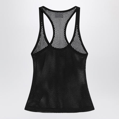 Courreges Courrèges Black mesh tank top in cotton