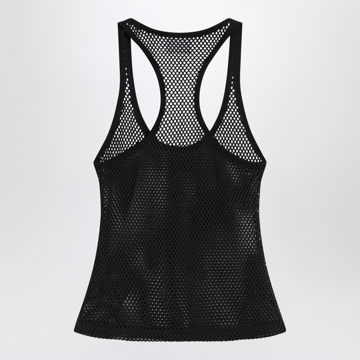 Courreges Courrèges Black mesh tank top in cotton