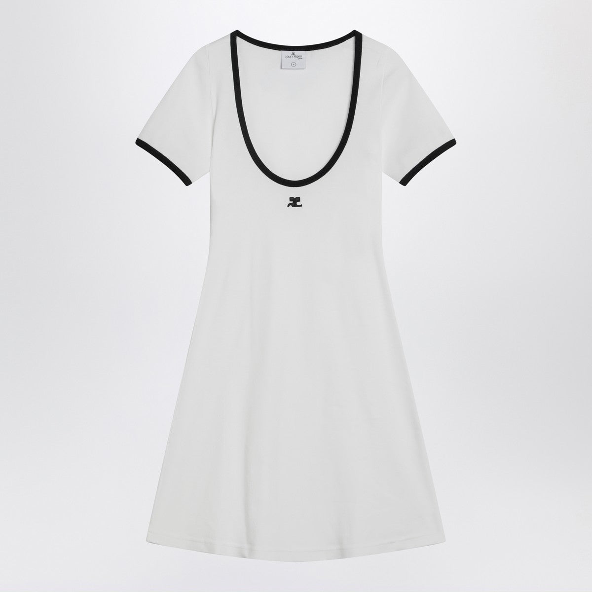 Courreges Courrèges Black/white mini dress in cotton