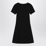 Courreges Courrèges White/black mini dress in cotton