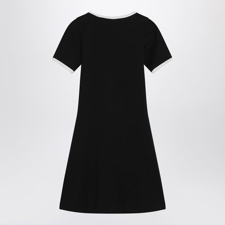 Courreges Courrèges White/black mini dress in cotton