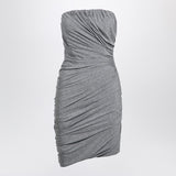 The Attico Grey draped viscose mini dress