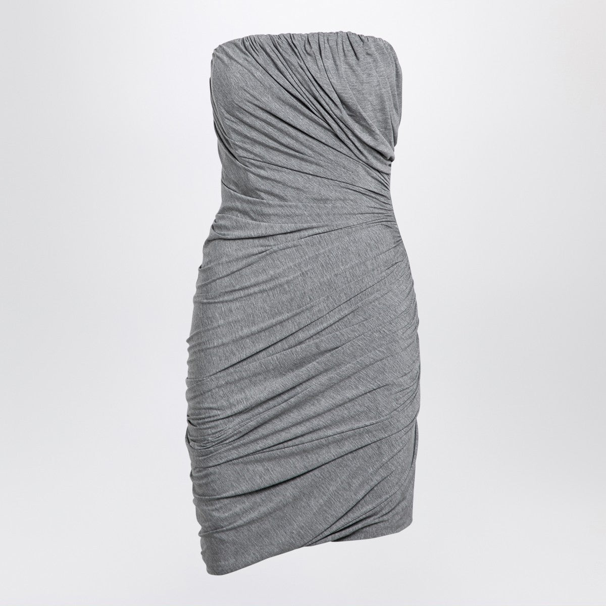 The Attico Grey draped viscose mini dress