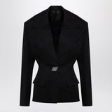 The Attico Black wool single-breasted jacket with epaulettes