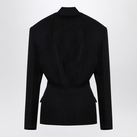 The Attico Black wool single-breasted jacket with epaulettes