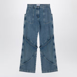 The Attico Sky Blue baggy jeans with large pockets