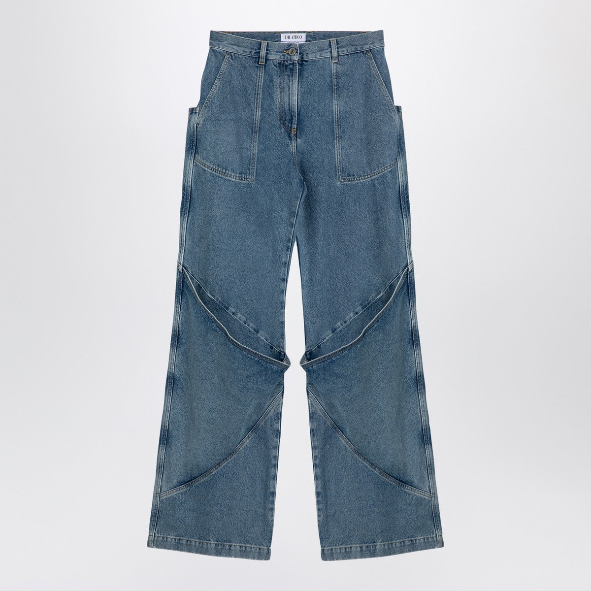 The Attico Sky Blue baggy jeans with large pockets