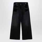 The Attico Wide black washed denim jeans