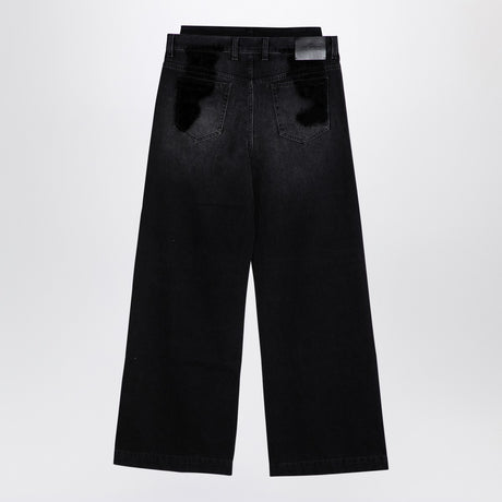 The Attico Wide black washed denim jeans