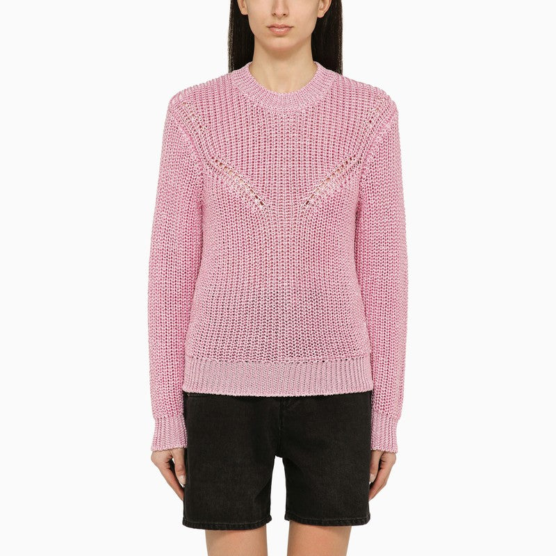 ISABEL MARANT Recycled polyester pink crew-neck jumper