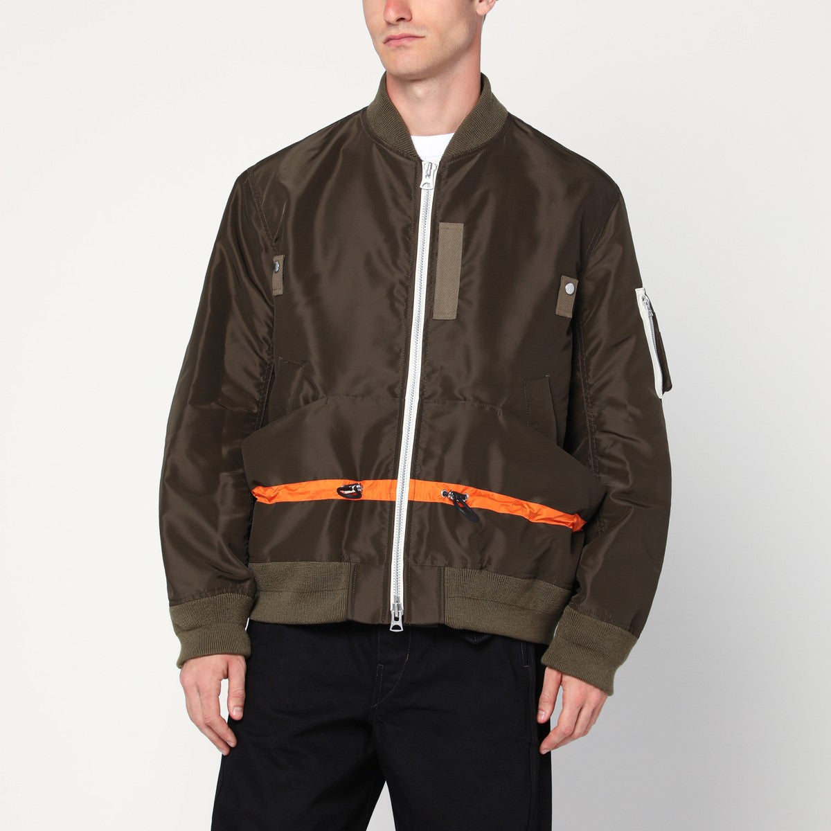 Sacai Khaki green nylon twill jacket