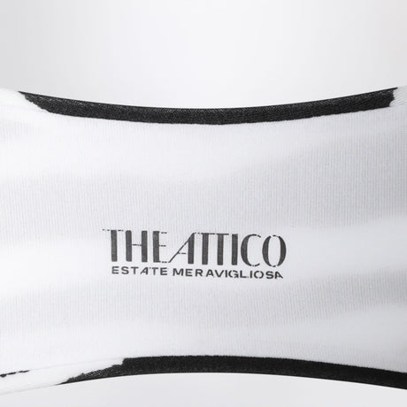 The Attico Two-piece zebra bikini in black/white