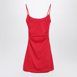 The Attico Red beach cover-up in stretch fabric