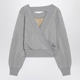 The Attico Gray mélange/beige sweatshirt with cut out