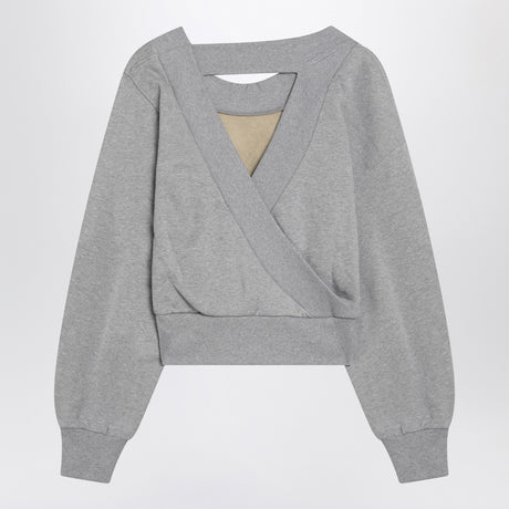 The Attico Gray mélange/beige sweatshirt with cut out