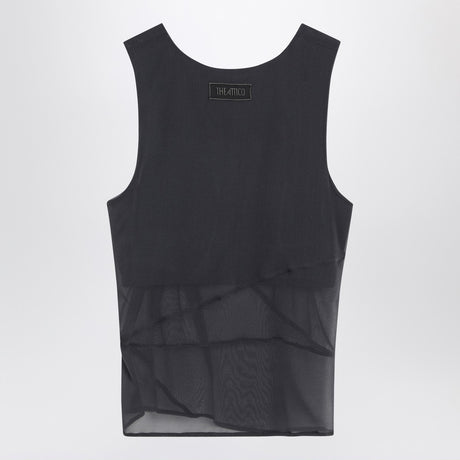 The Attico Gray silk tank top