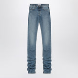 The Attico Sky blue jeans with long leg curled at the hem