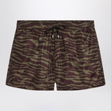 The Attico Zebra shorts in khaki/brown nylon