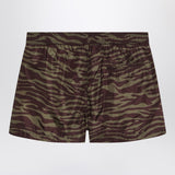 The Attico Zebra shorts in khaki/brown nylon