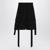The Attico Wide black cotton Bermuda shorts