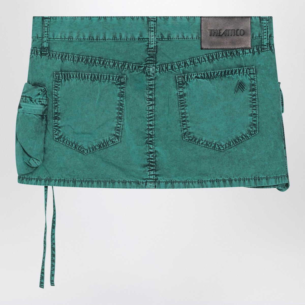 The Attico Fay green cargo miniskirt