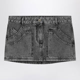 The Attico Black denim mini skirt