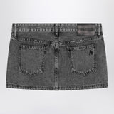 The Attico Black denim mini skirt