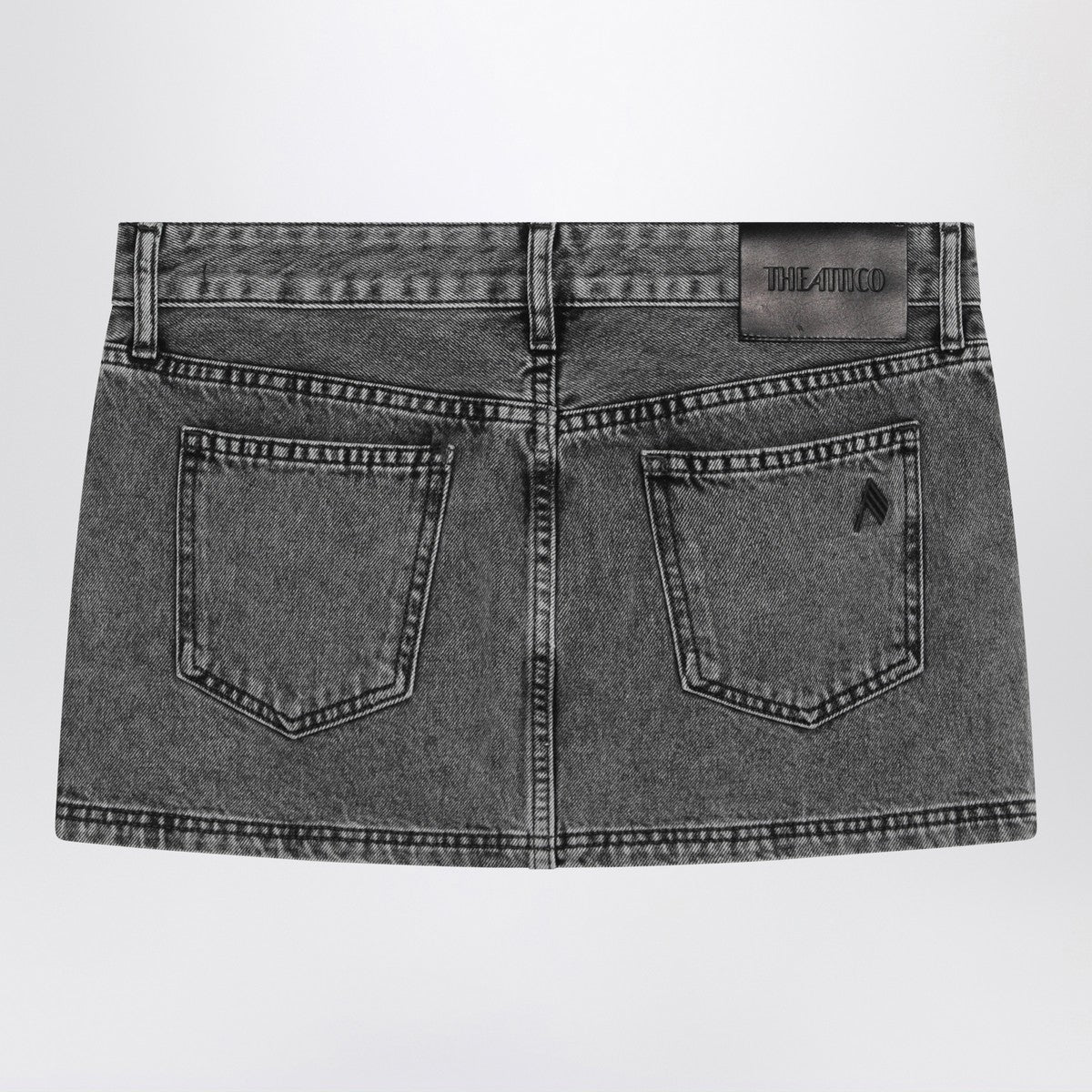 The Attico Black denim mini skirt