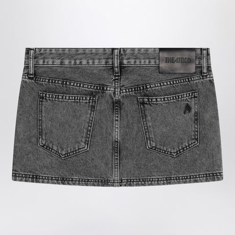 The Attico Black denim mini skirt