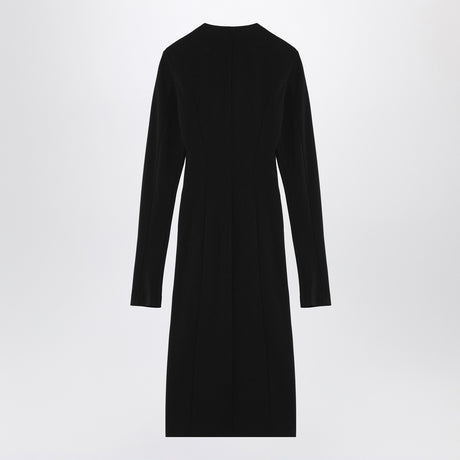The Attico Black midi dress with logoed zip puller