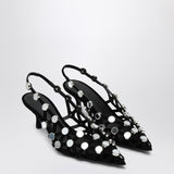 The Attico Black Grid Slingback