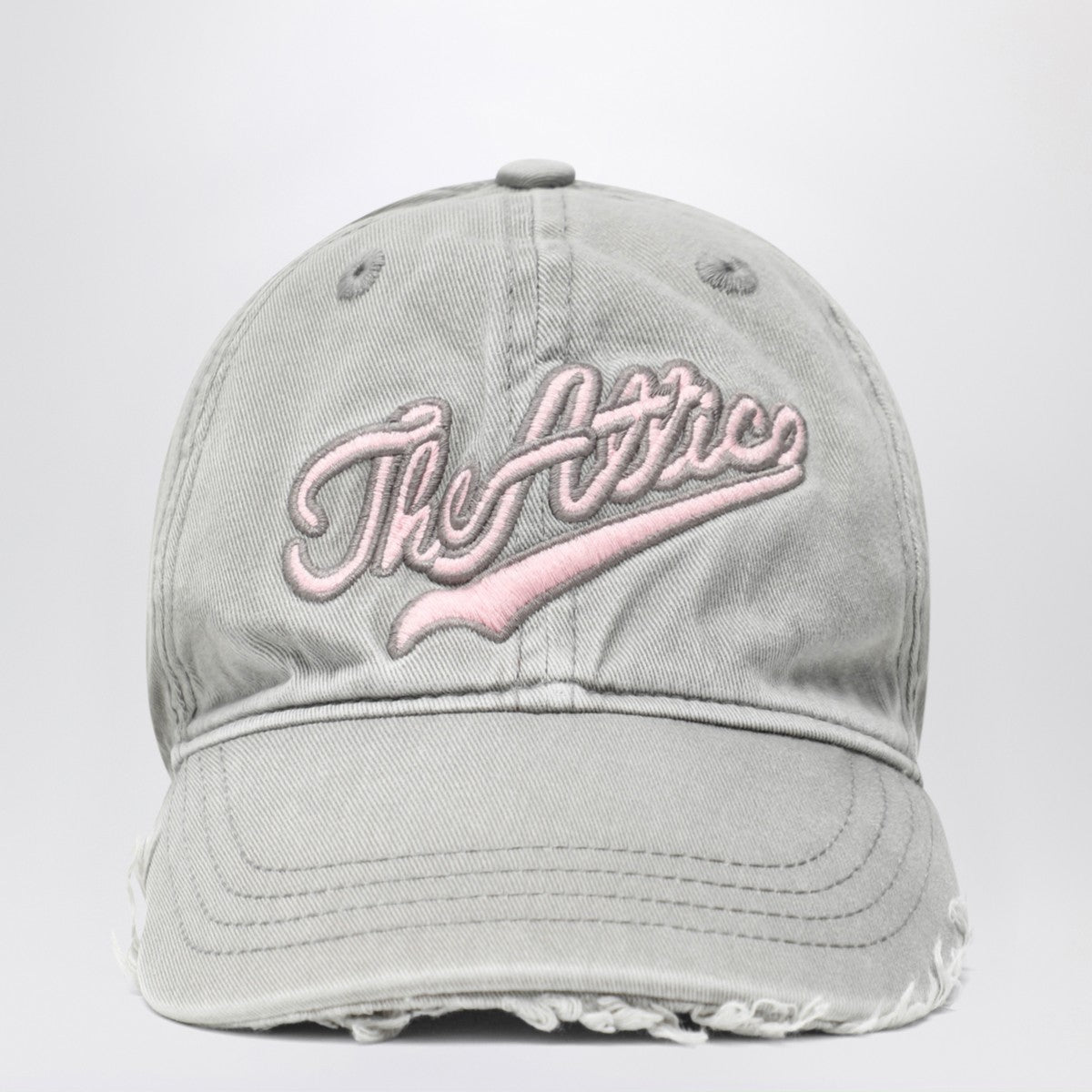 The Attico Vintage-effect grey baseball cap