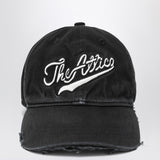 The Attico Vintage-effect black baseball cap